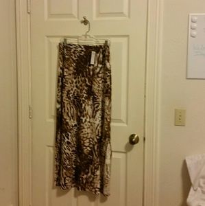 Chico's Long animal print skirt